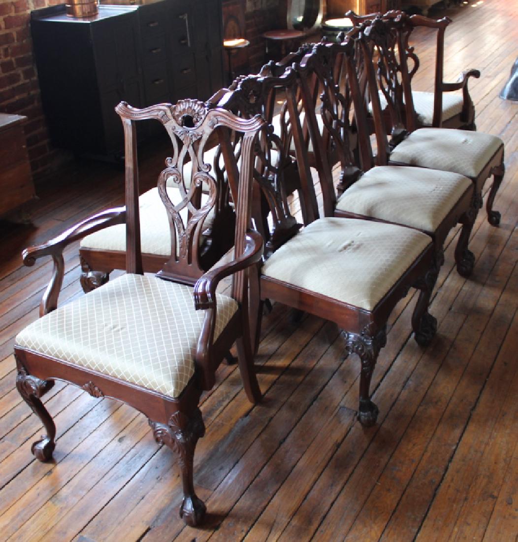 Set Chippendale Style Mahogany Dining Chairs (1 of 3)