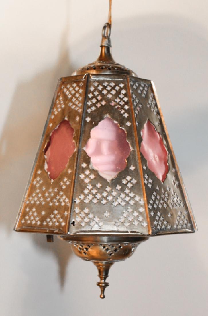Persian Style Pierced Brass Hanging Hall Light (1 of 1)