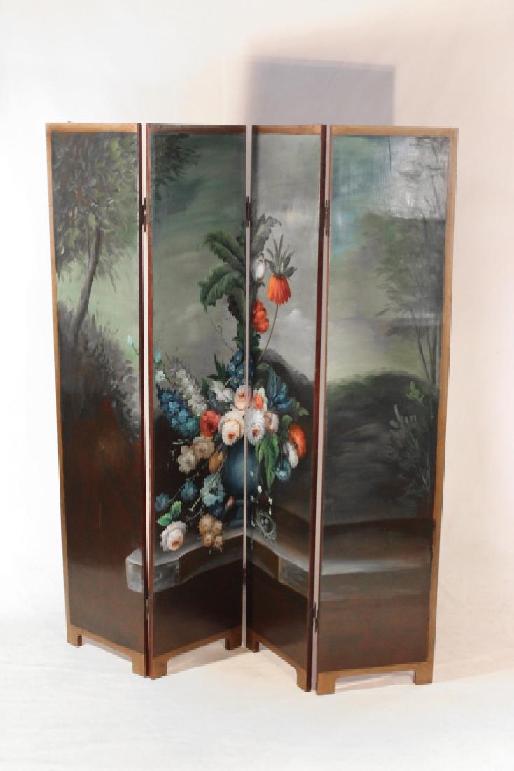 Art Deco Painted French Style Floral Floor Screen (1 of 2)