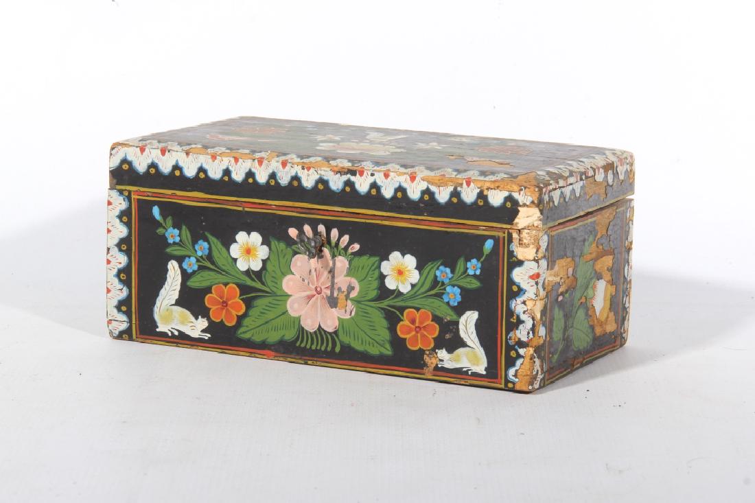 Antique Folk Art Paint Decorated Box (1 of 2)