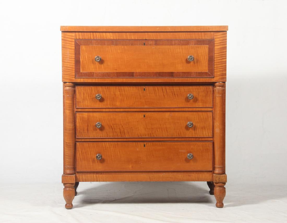 Country Classical Tiger Maple Chest of Drawers (1 of 4)