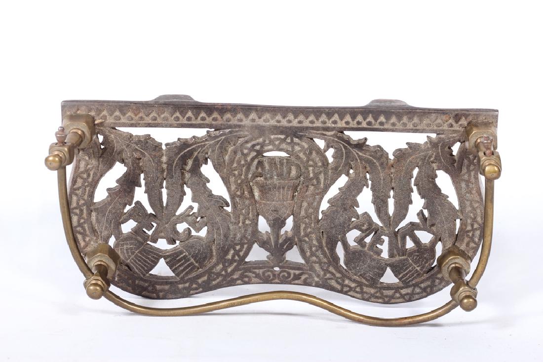 Figural Iron & Brass Fireplace Tool Rest Signed (1 of 2)