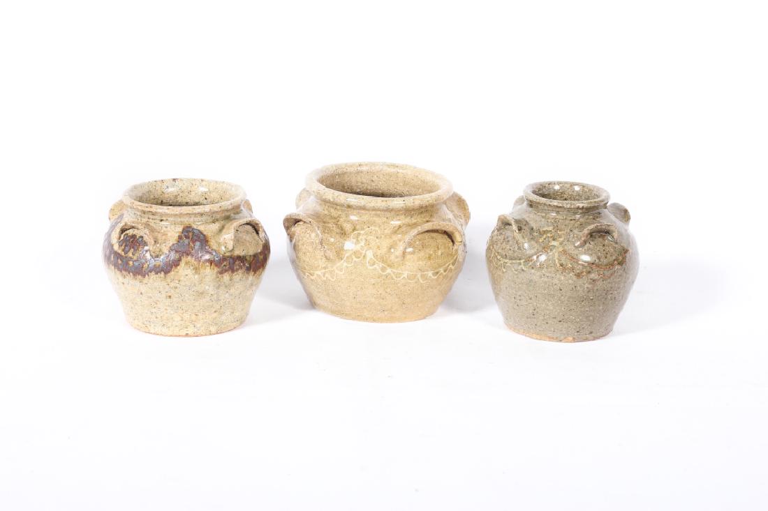 Southern Stoneware Miniature Four Handled Jars (1 of 2)