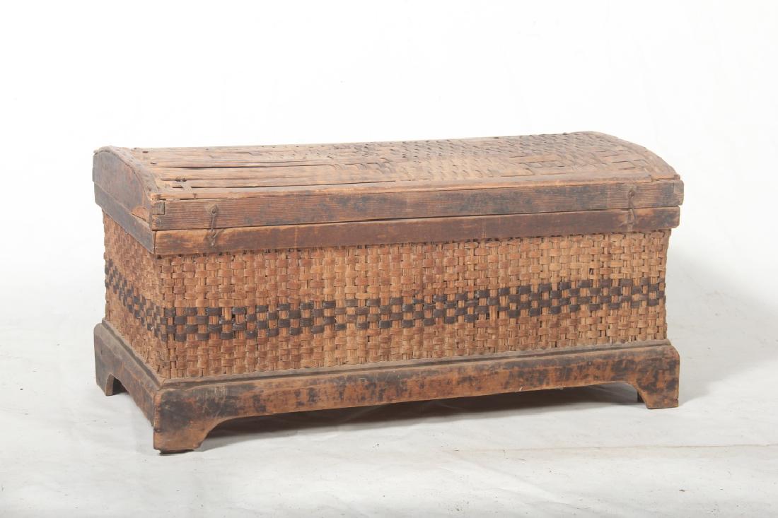 Antique American Split Oak Woven Blanket Box (1 of 4)