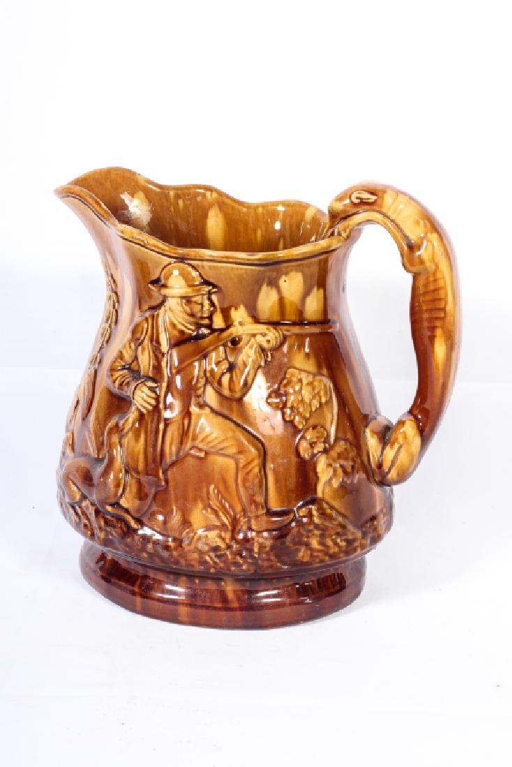 Rockingham Glazed Earthenware Hunt Pitcher (1 of 2)