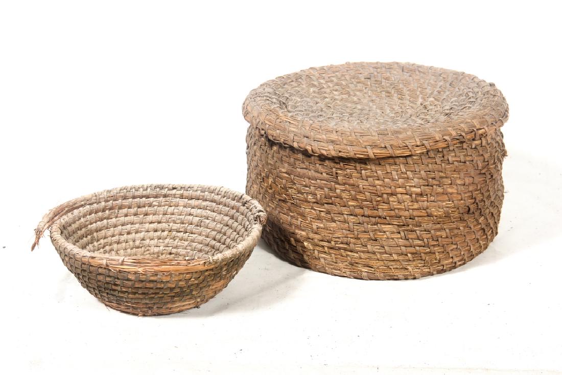 Antique Southern Woven Grass Gullah Basket (1 of 1)