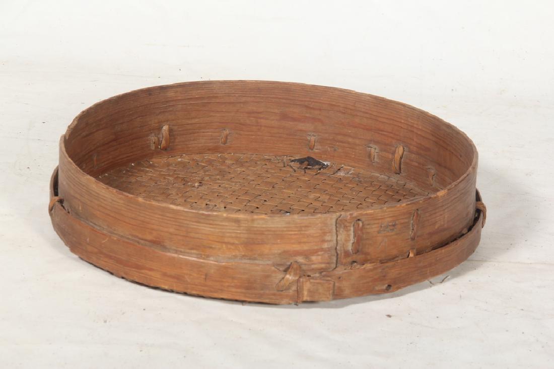 Antique Woven Split Wood & Grass Fanning Basket (1 of 1)