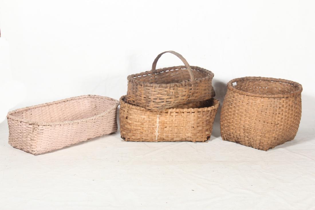 Antique Hand Woven Split Oak Large Baskets (1 of 1)