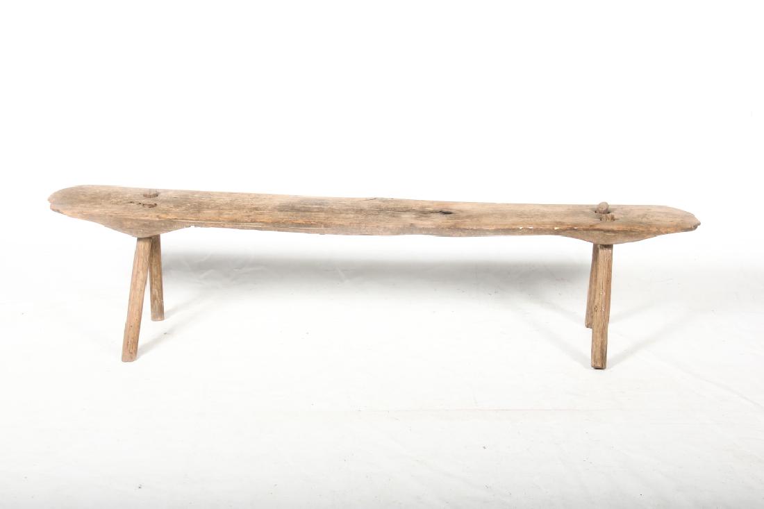 Antique American Country Primitive Plank Bench (1 of 1)