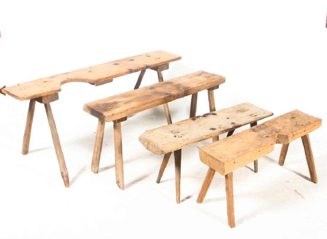 Four Antique Backcountry Wood Workbenches (1 of 1)