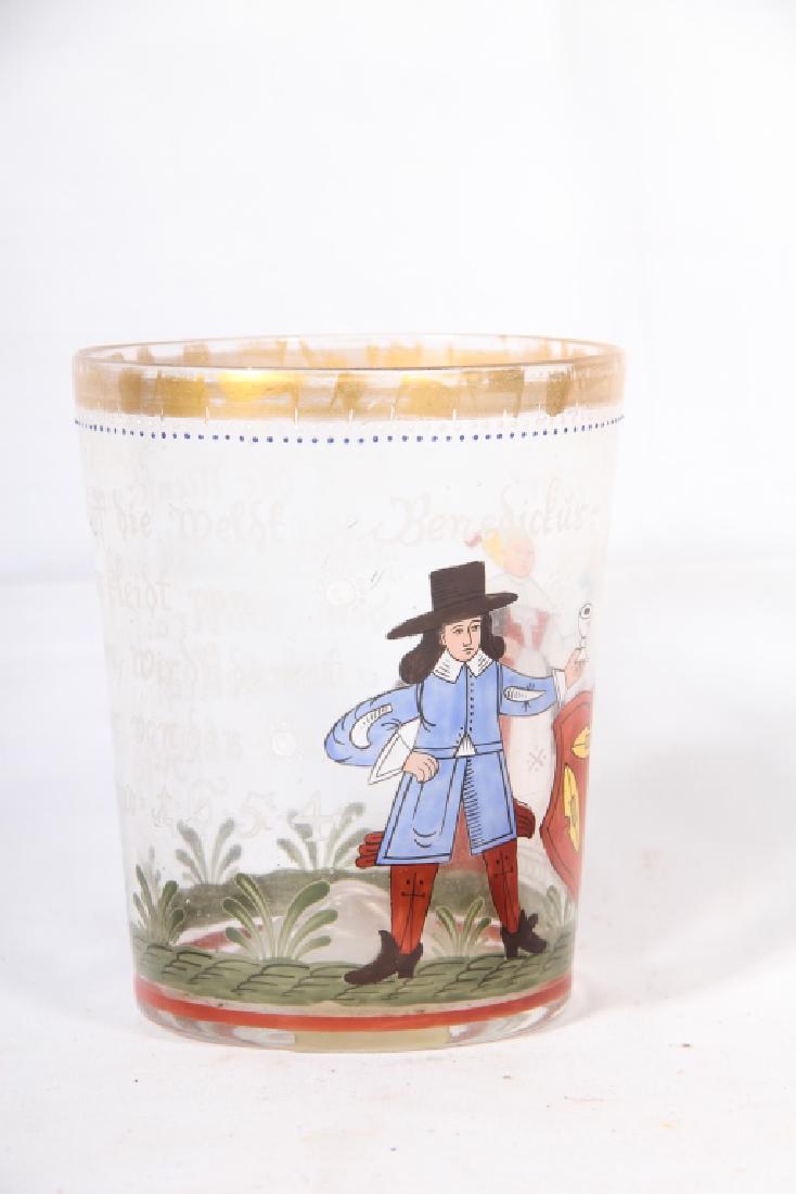 Antique Germanic Decorated Blown Glass Flip Cup (1 of 3)