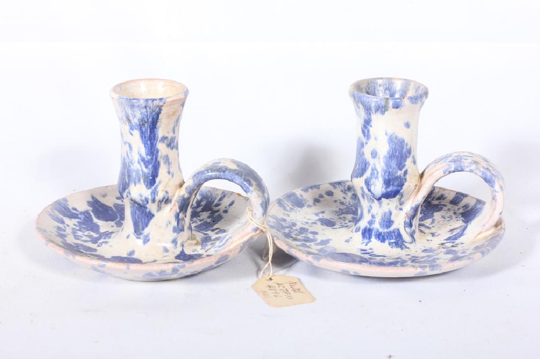 Pair South Carolina Art Pottery Chamber Sticks (1 of 2)