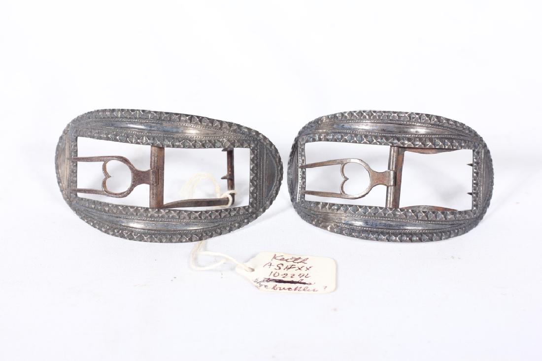 Early Pair Colonial Period Coin Silver Buckles (1 of 6)