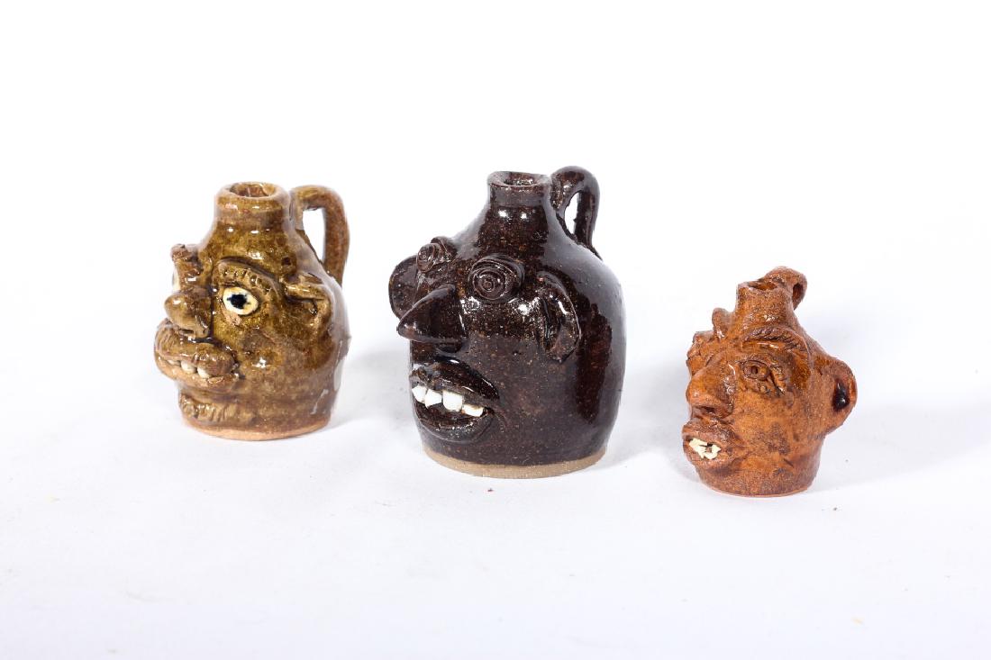 Collection Three Miniature Face Jugs (1 of 2)