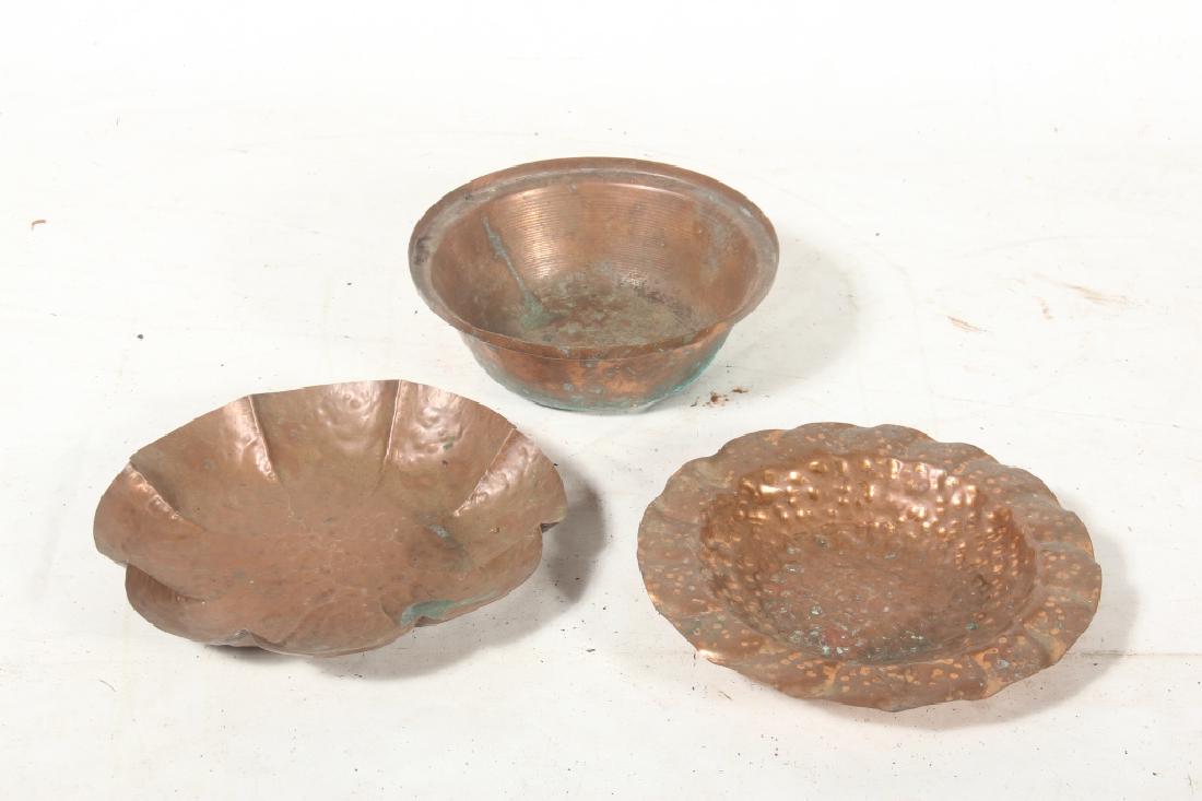 Two Antique Arts & Crafts Hammered Copper Bowls (1 of 1)