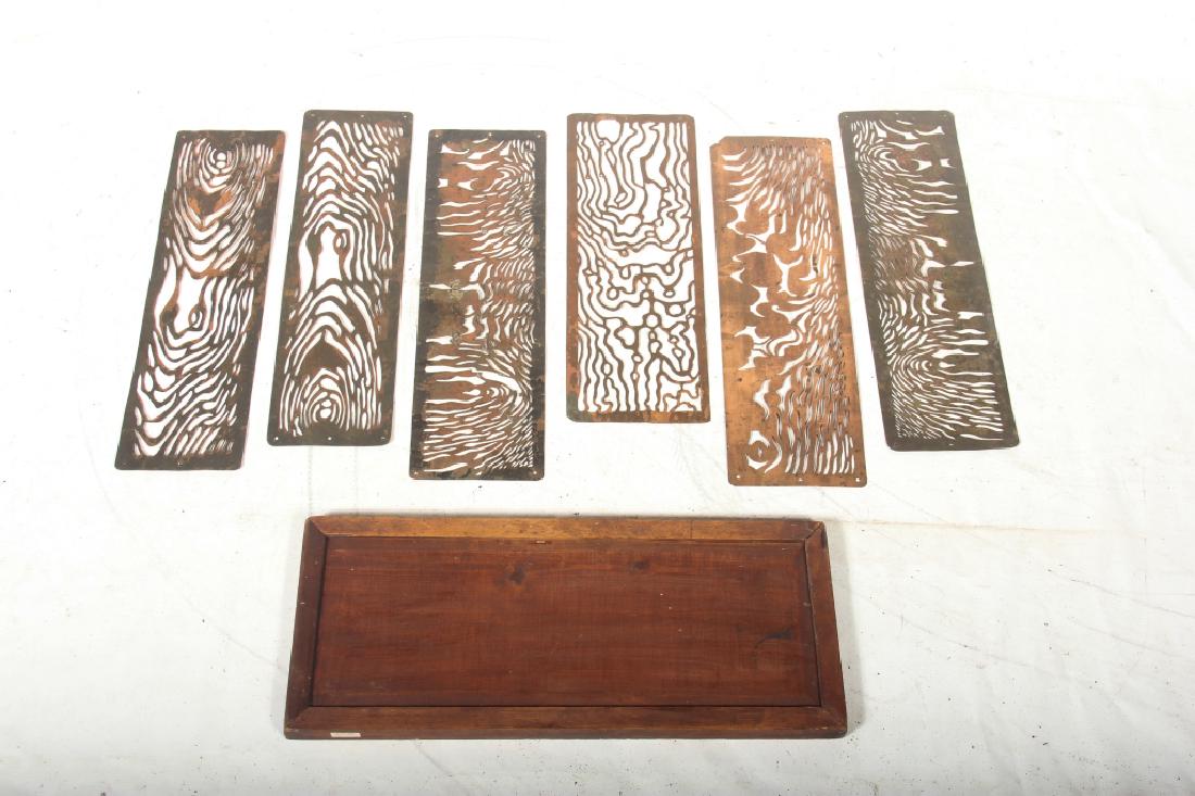 Interesting Antique Box of Copper Artist Stencils (1 of 1)