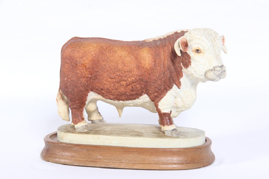 Quality English Cold Painted Bisque Porcelain Bull (1 of 2)