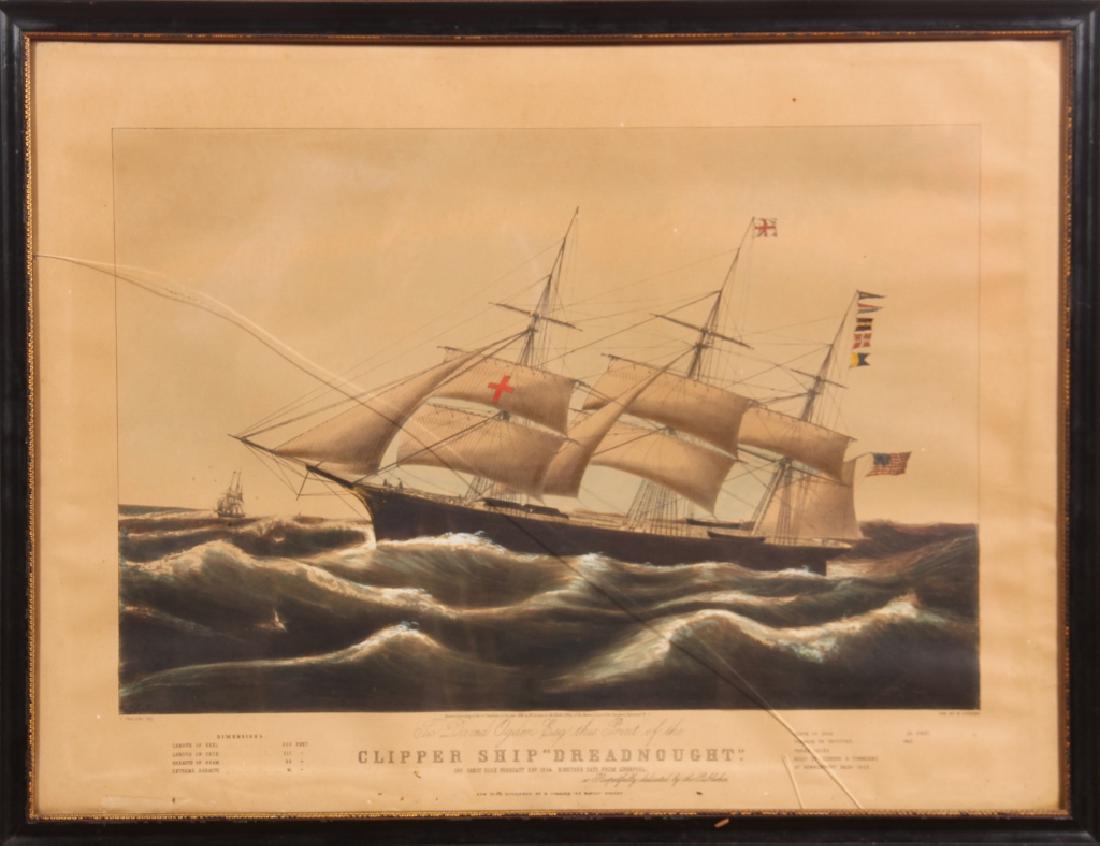 N. Currier Hand Colored Engraving of Clipper Ship (1 of 5)
