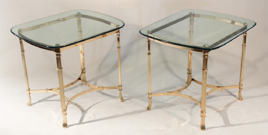 Pair Labarge Art Deco Brass & Glass Side Tables (1 of 1)