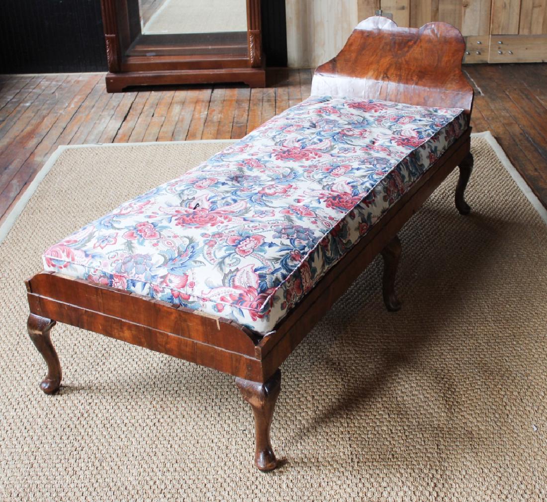 British Queen Anne Style Figured Walnut Daybed (1 of 5)