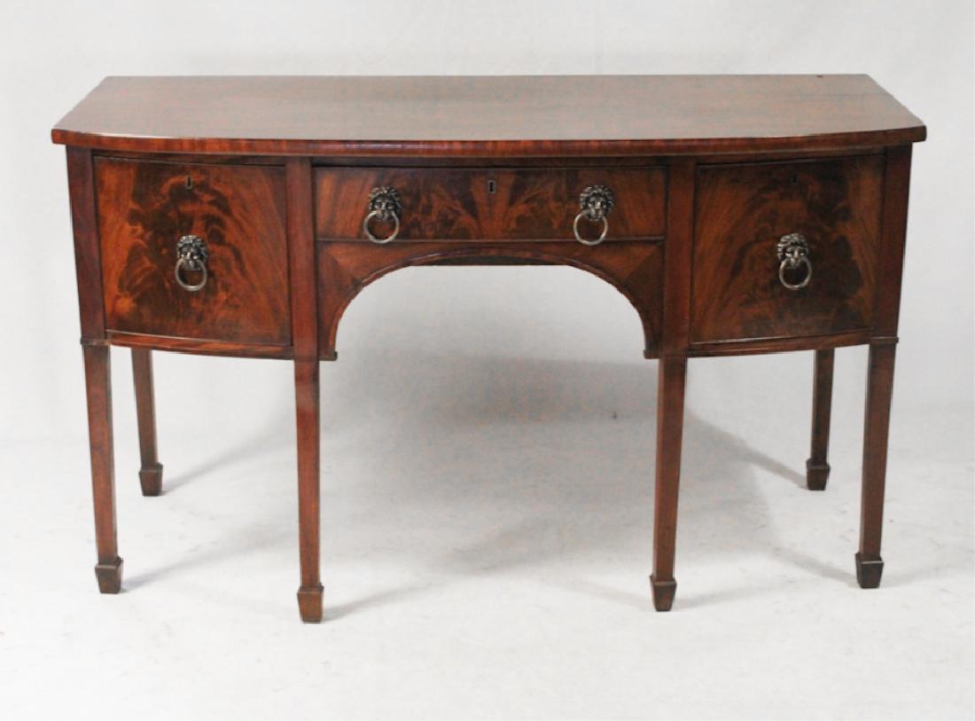 British Regency Mahogany Bow Front Sideboard (1 of 3)