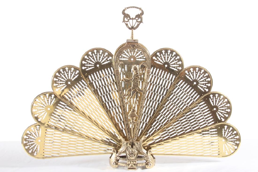 English Deco Brass Metamorphic Fire Screen (1 of 5)