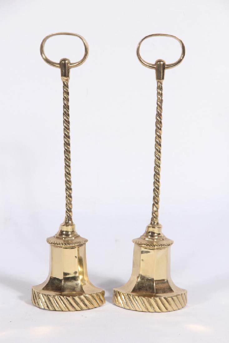 Quality Pair English Figural Brass Door Stops (1 of 2)