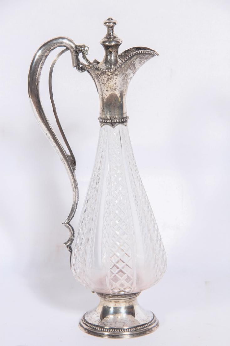 Continental Cut Crystal & Silver Pitcher or Ewer (1 of 3)