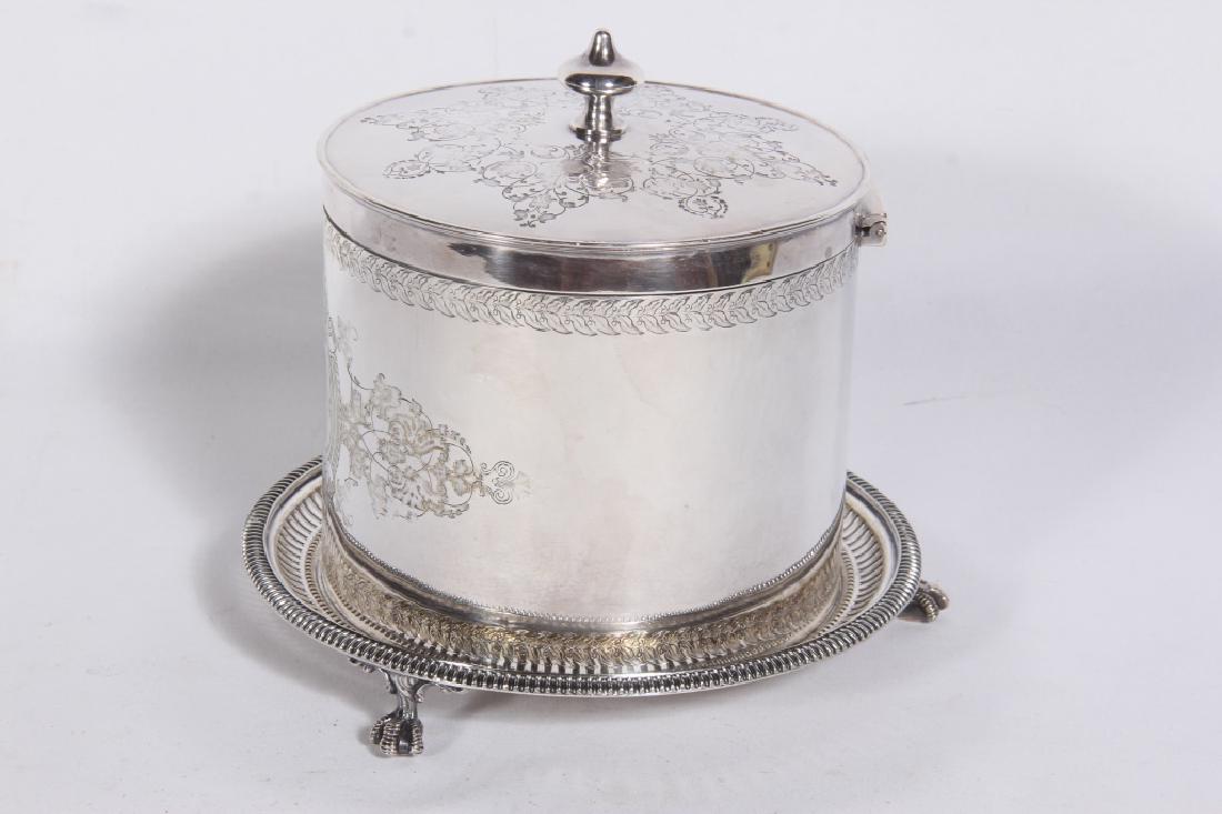 English Regency Silver Plate Biscuit Box (1 of 5)