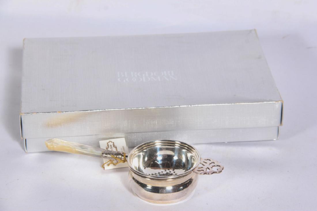 English Silver Plate & MOP Tea Strainer with Basin (1 of 4)