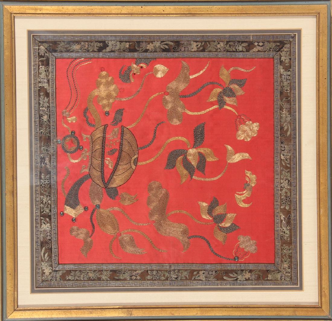 Antique Chinese Silk Needlework Pectoral Patch (1 of 4)