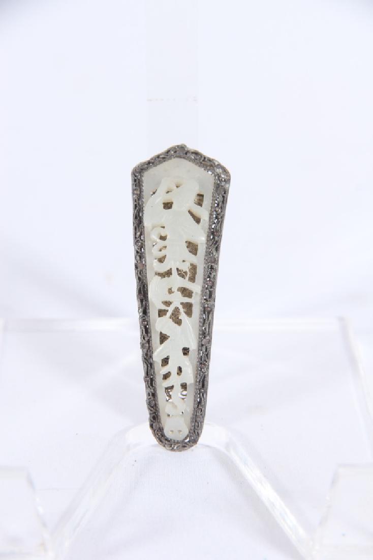 Antique Chinese Jade & Silver Ladies Hairpiece (1 of 2)