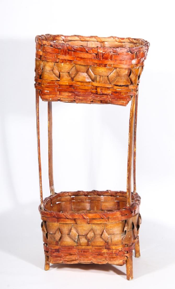 Native American Woven Curl Work Basket/Side Table (1 of 1)