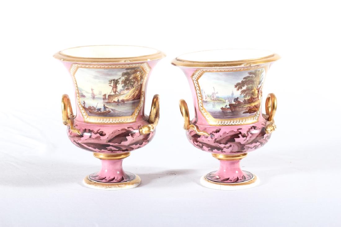 Pair Antique French Neoclassical Porcelain Urns (1 of 4)