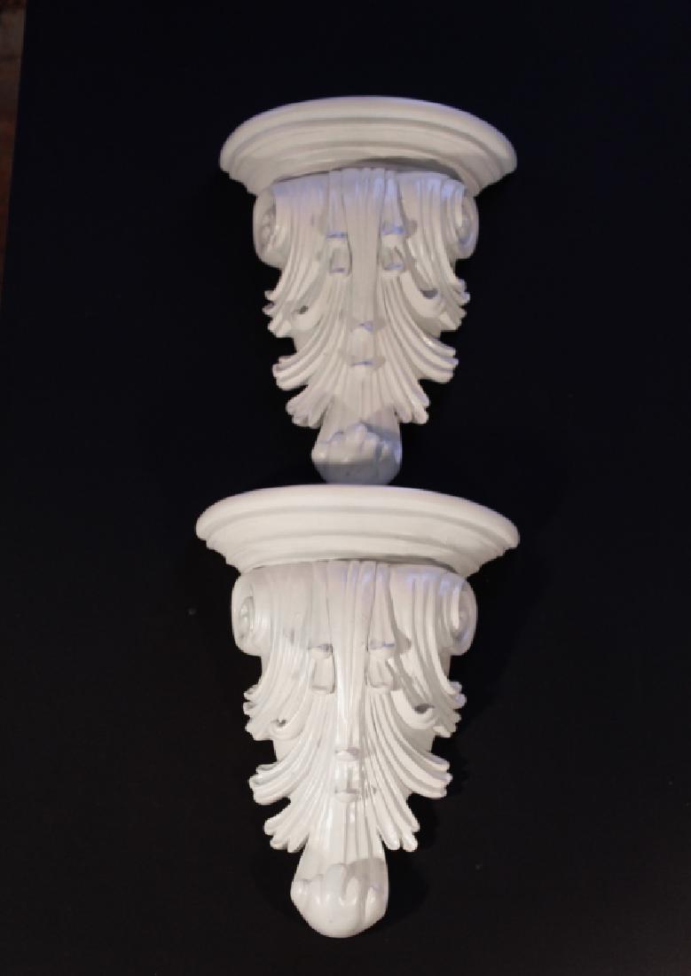 Pair Neoclassical Style Plaster Wall Brackets (1 of 2)
