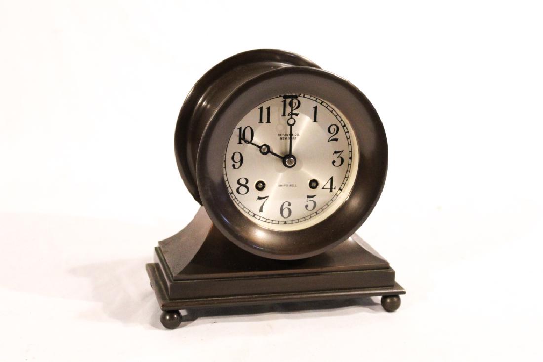 Tiffany & Company Bronze Ships Bell Clock (1 of 2)