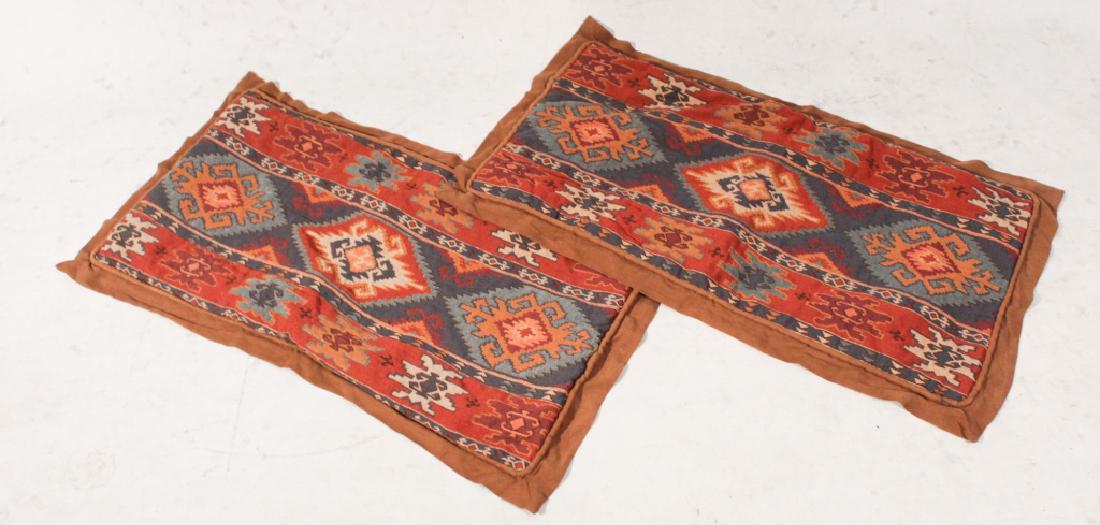 Two Vintage Tribal Woven Suede Back Pillow Shams (1 of 1)