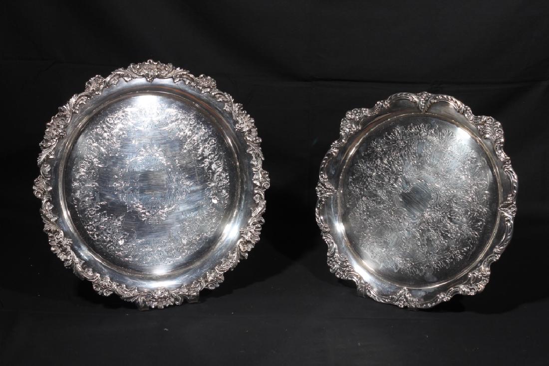Two Quality American Silver Plate Serving Trays (1 of 2)