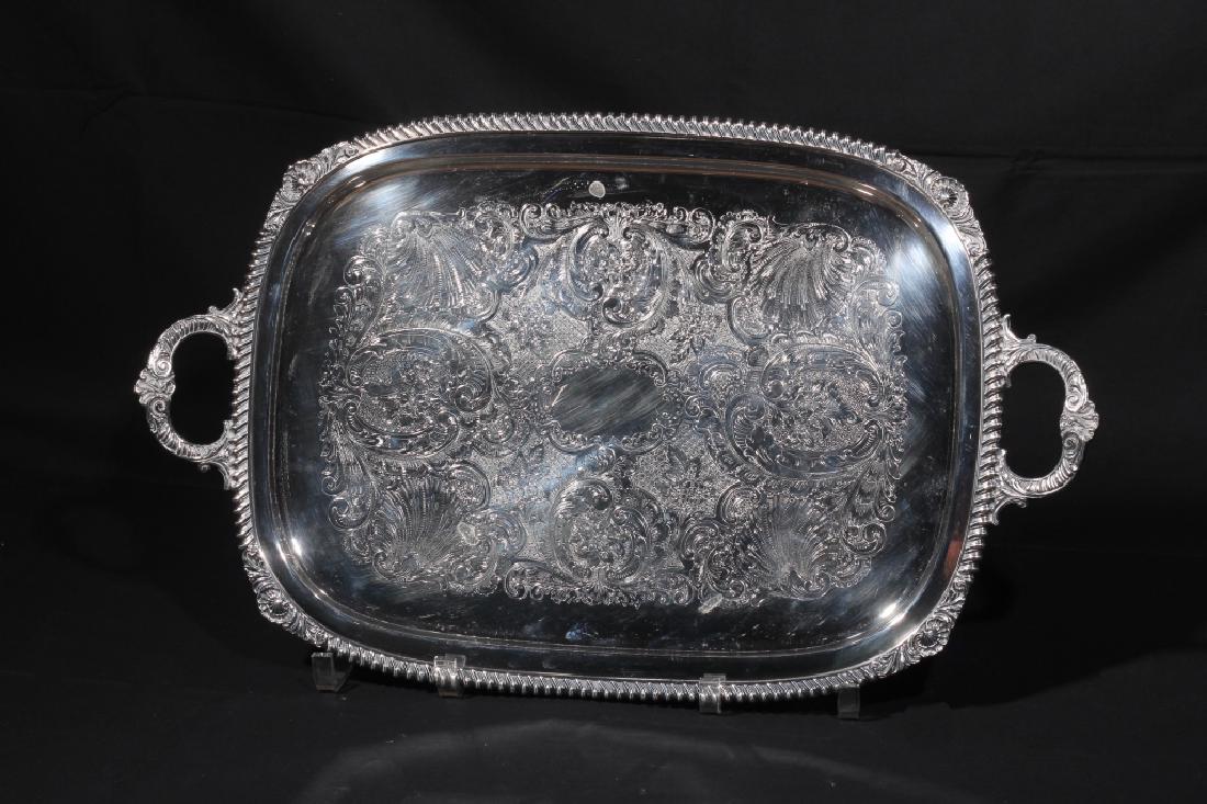 Quality British Sheffield Plate Serving Tray (1 of 4)