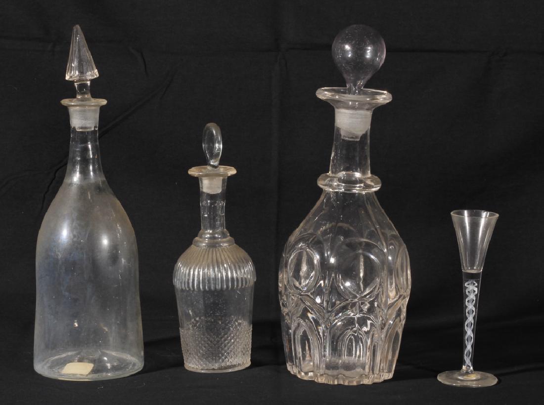 Antique Blown Glass Decanters with Single Stem (1 of 2)