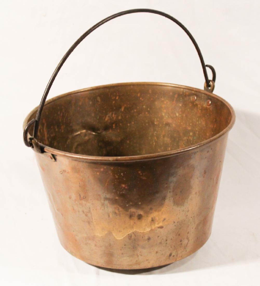 Antique American Turned Brass Apple Butter Bucket