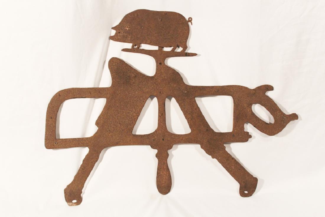 Antique American Folk Art Butcher Trade Sign (1 of 4)