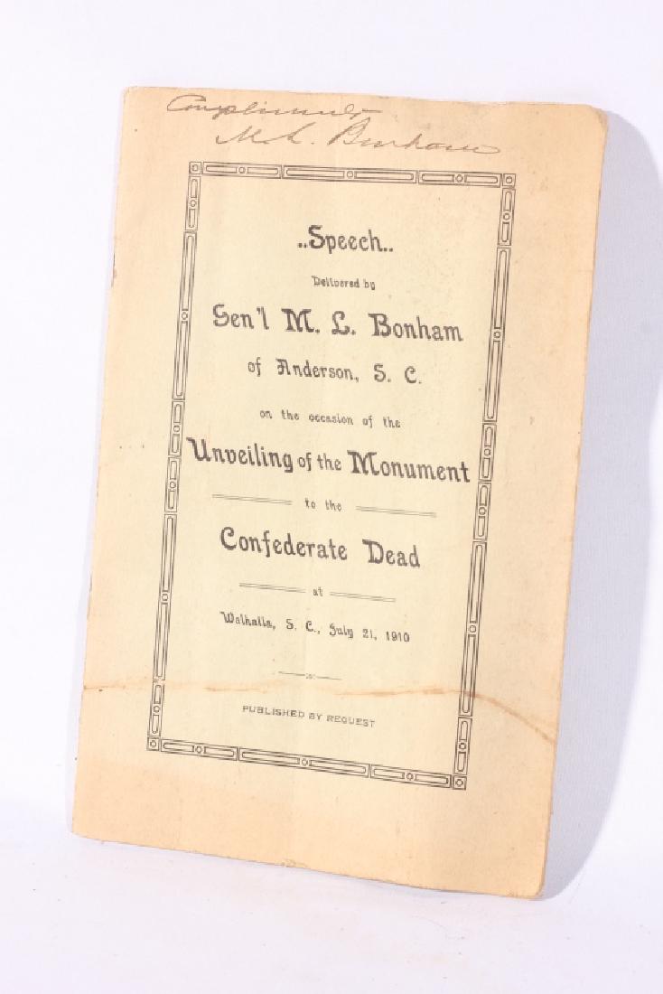 South Carolina Confederate Printed Speech Pamphlet (1 of 1)