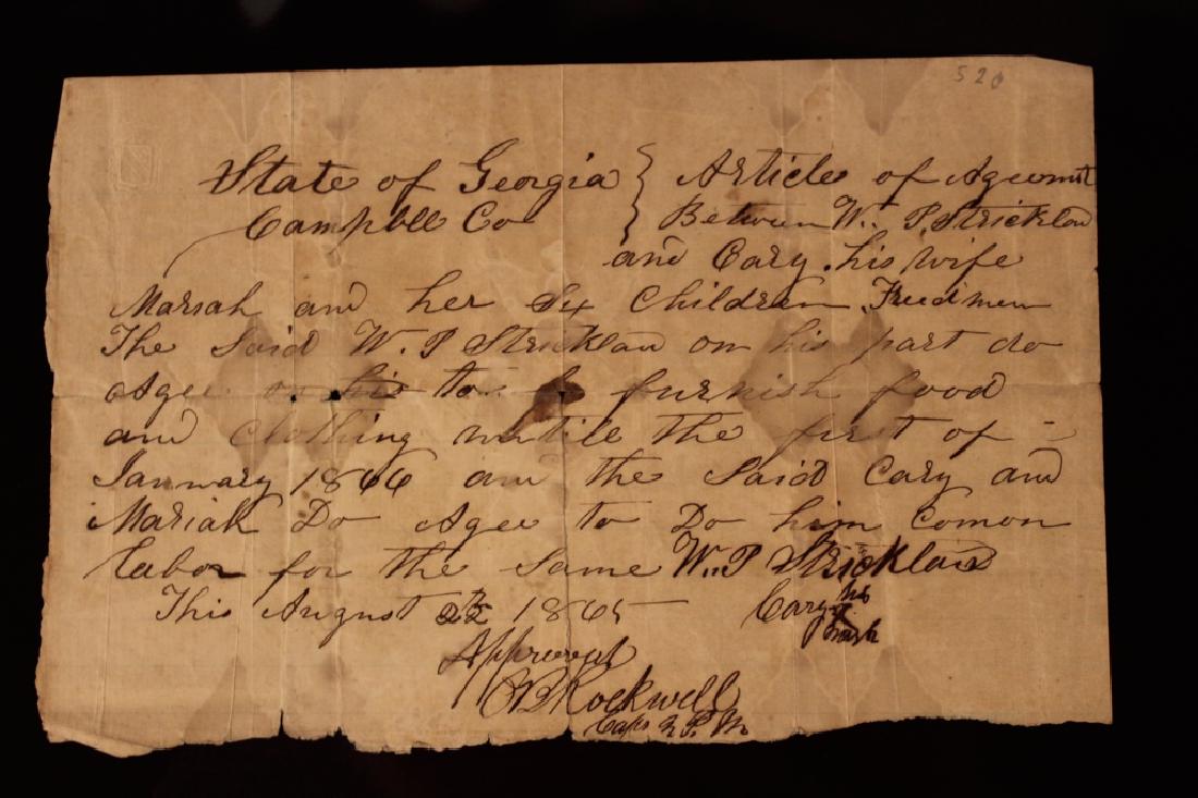 Southern Civil War Document Concerning Slavery (1 of 1)