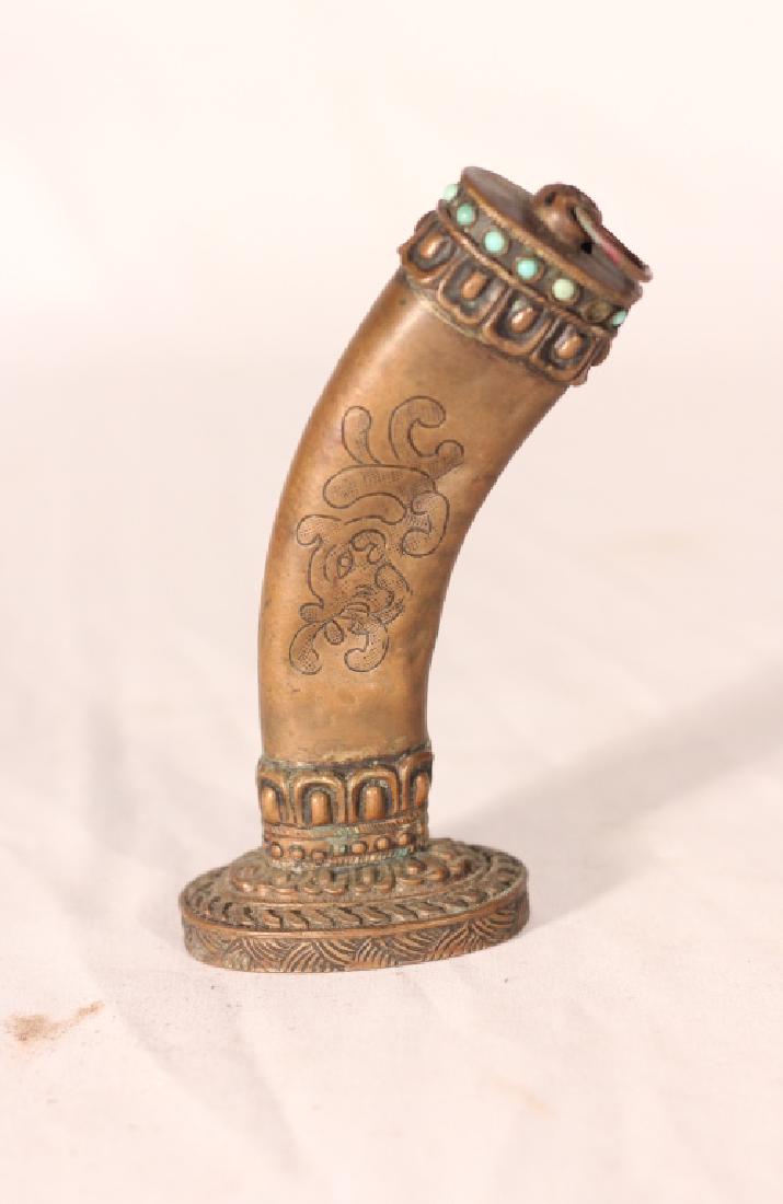 Interesting Antique Asian Bronze Sword Handle (1 of 3)