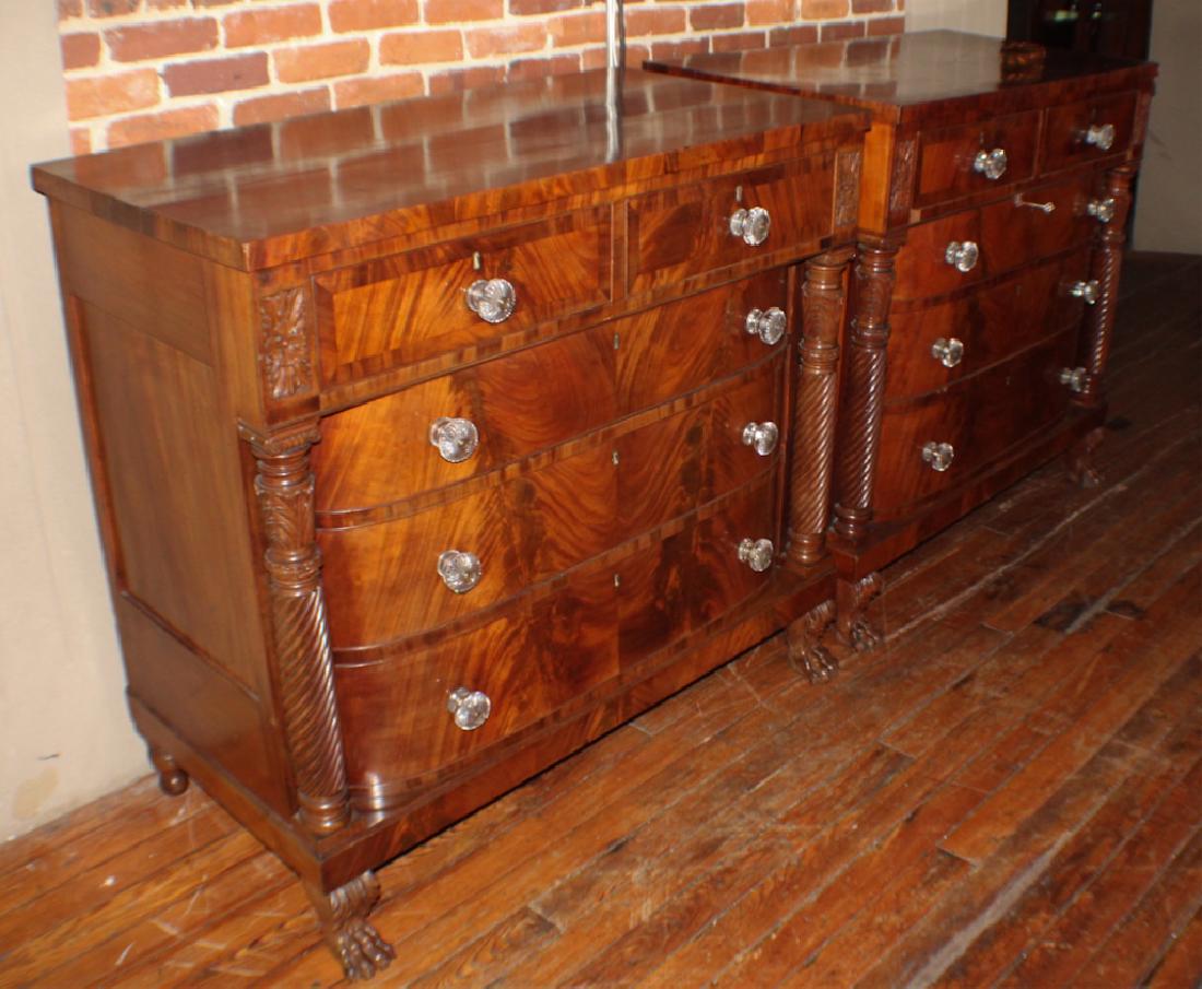 Pair American Classical Carved Mahogany Chests (1 of 5)