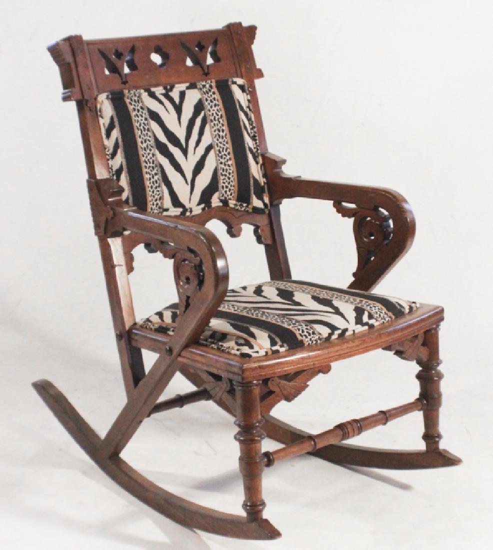 Modern Gothic Mahogany Sporting Rocking Chair (1 of 2)