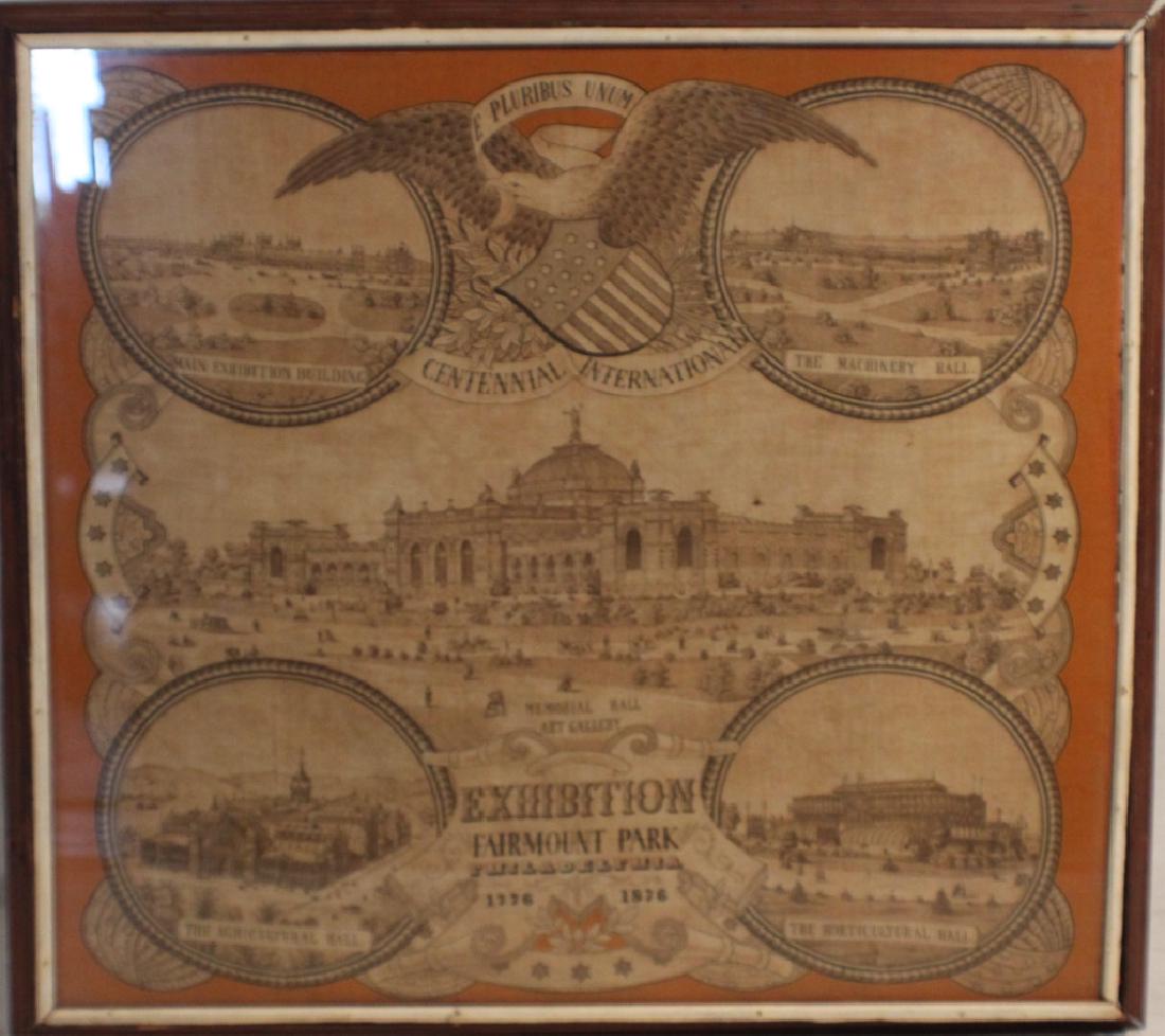 1876 Centennial Exhibition Framed Scarf (1 of 1)