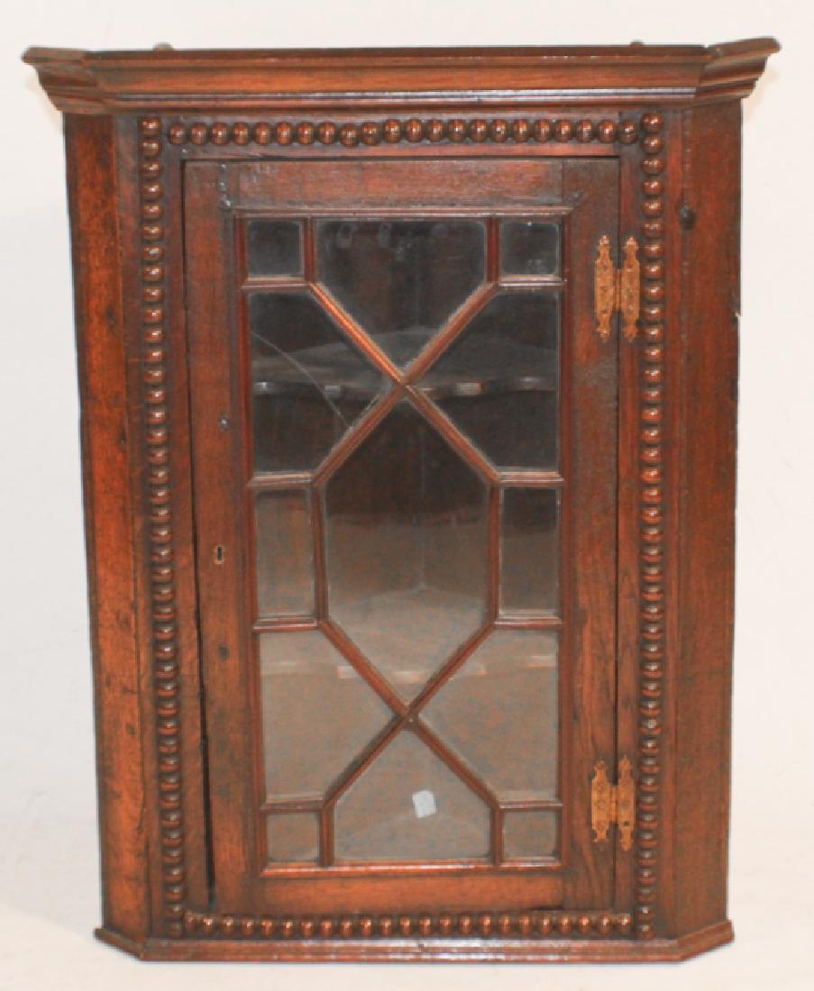 William & Mary Style Oak Hanging Corner Cabinet (1 of 2)