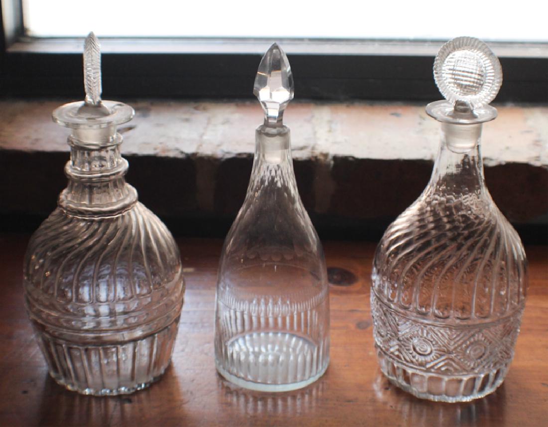 Collection Antique Blown Glass Decanters (1 of 4)